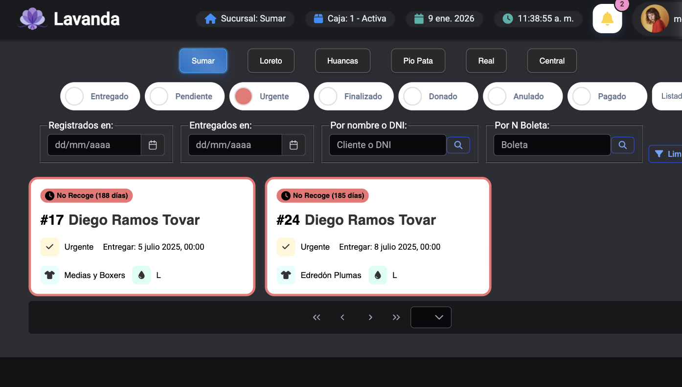 Búsqueda de ordenes